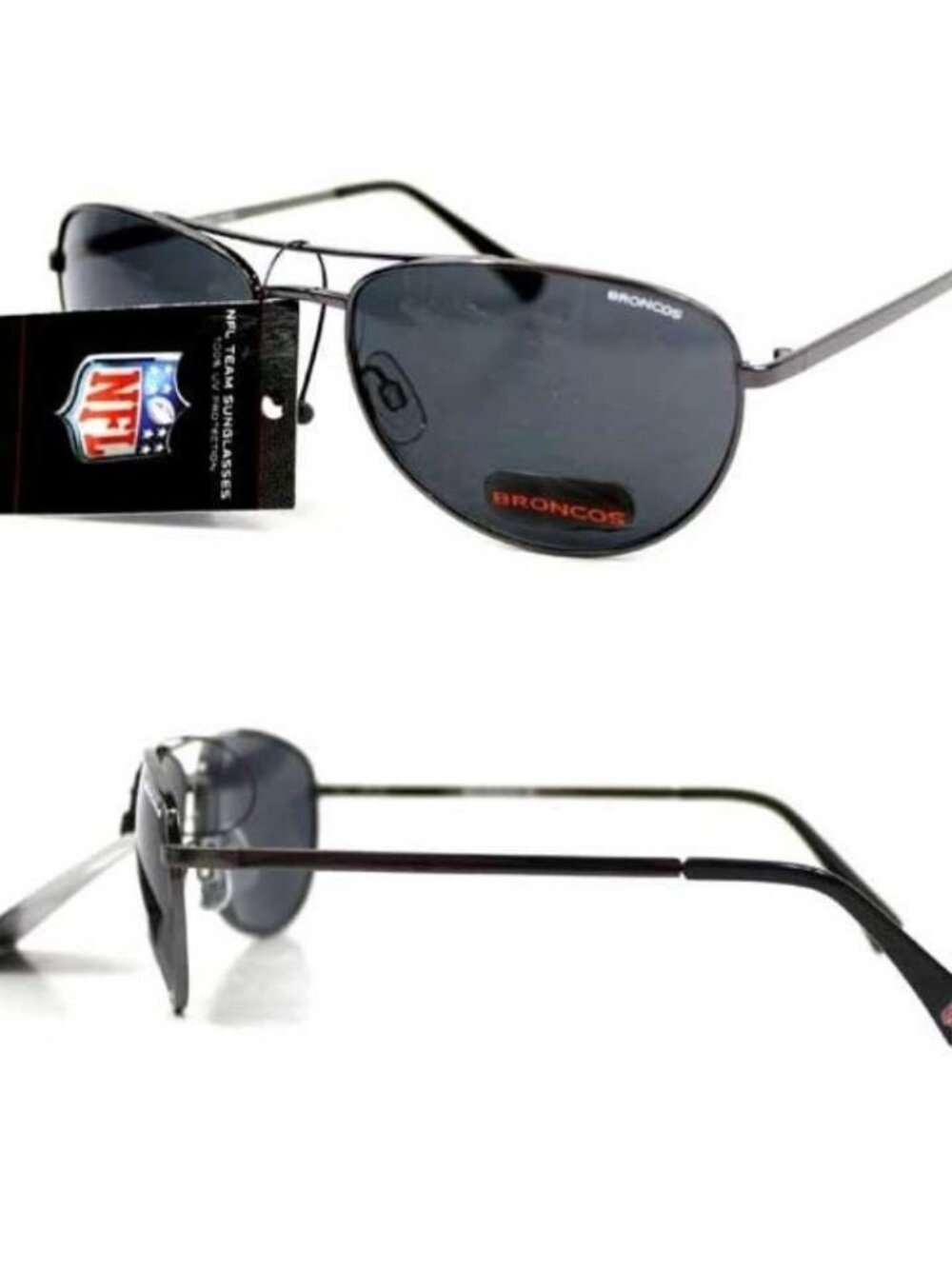 Denver Broncos NFL Blitz Aviator Sunglasses Mens Gunmetal 100% UV Protection